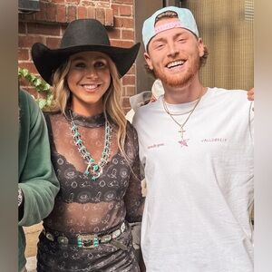 Western black mesh top